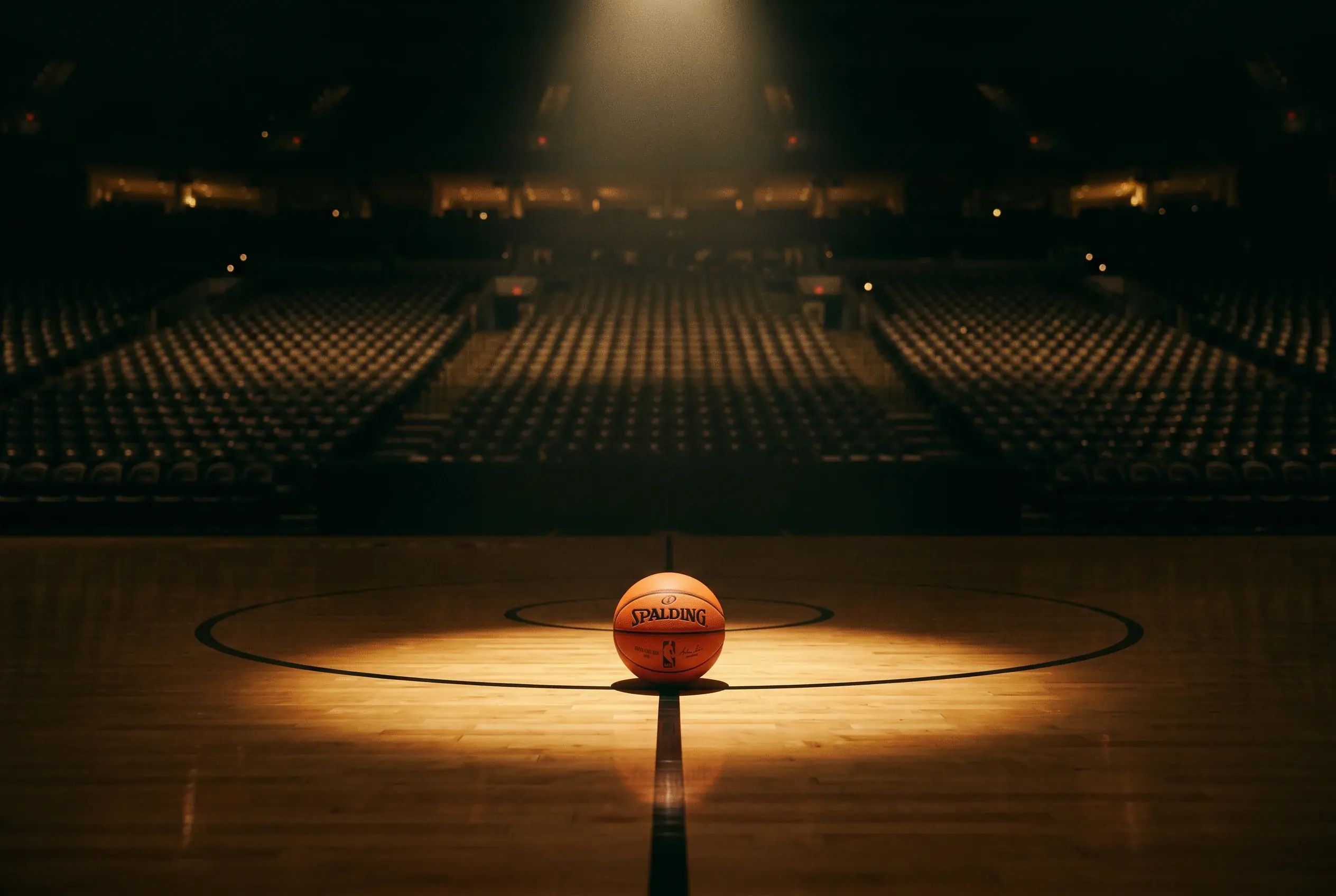 Editorial illustration of an NBA basketball court overlaid with decimal odds and UK regulatory markers
